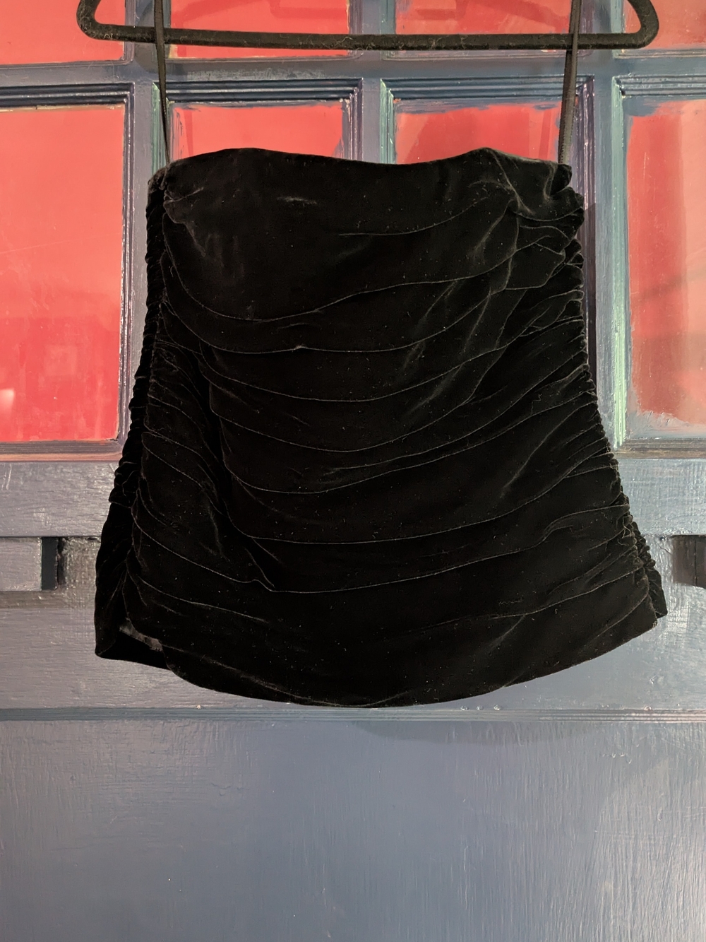 Ralph Lauren strapless black velvet bustier top